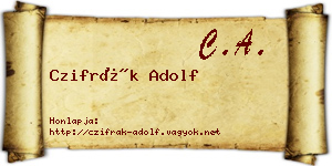 Czifrák Adolf névjegykártya